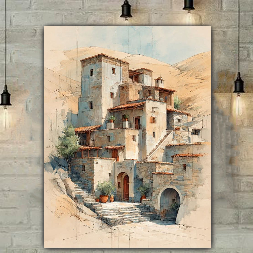 tableau 90x120 cm "La Citadelle de Sable"