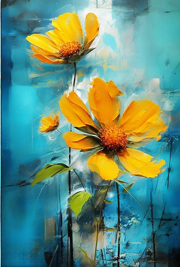 tableau  Fleur jaune - 80x120 cm