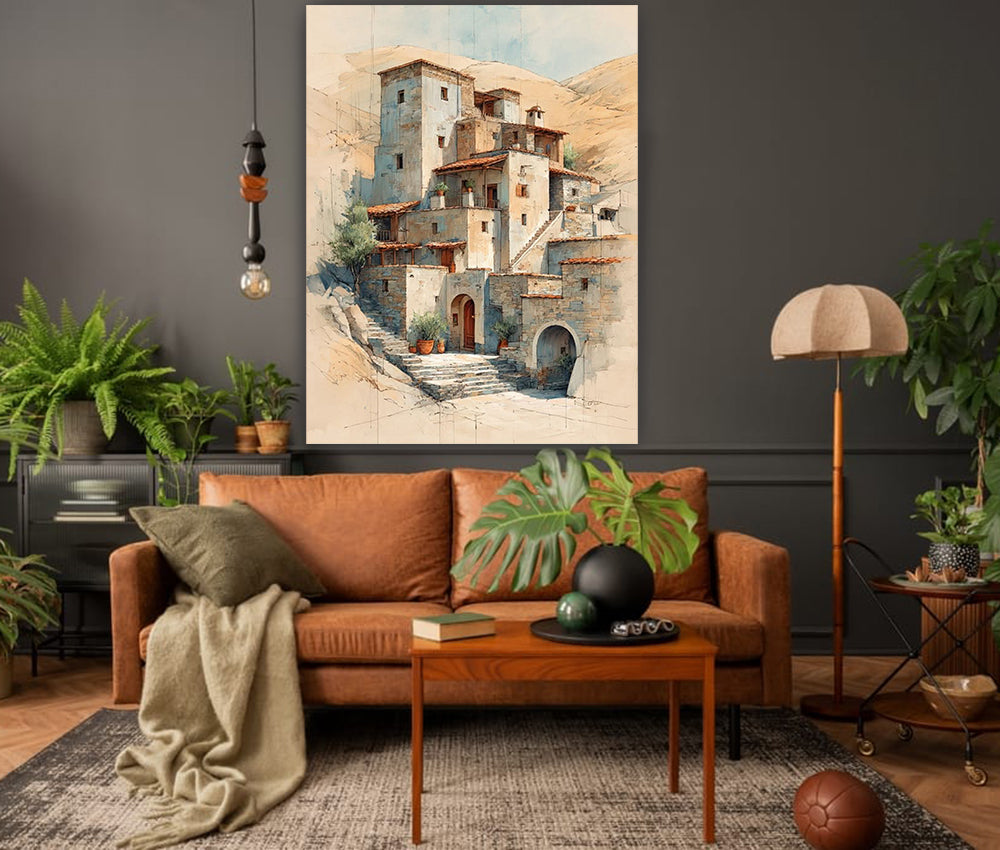 tableau 90x120 cm "La Citadelle de Sable"