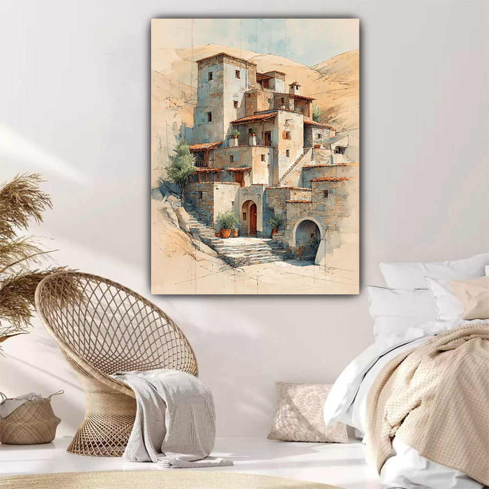 tableau 90x120 cm "La Citadelle de Sable"