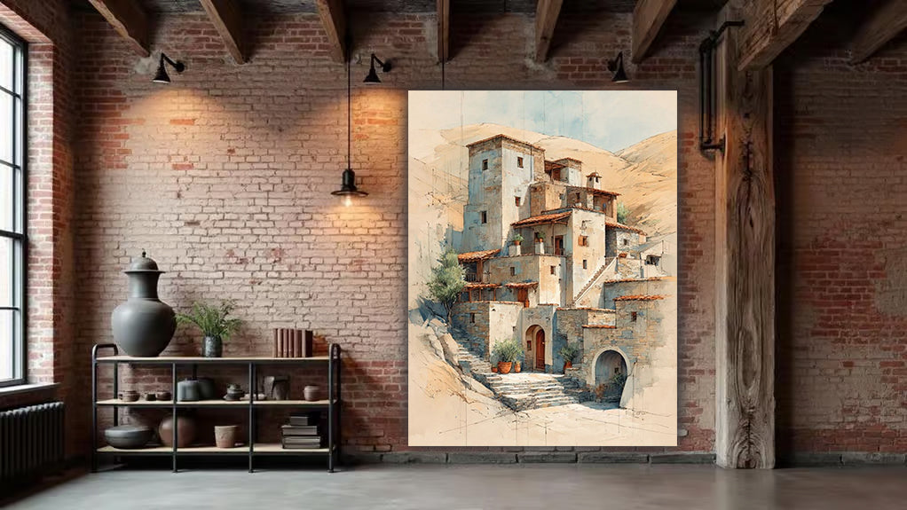tableau 90x120 cm "La Citadelle de Sable"