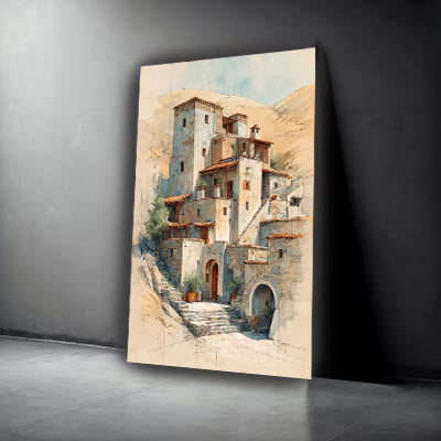 tableau 90x120 cm "La Citadelle de Sable"