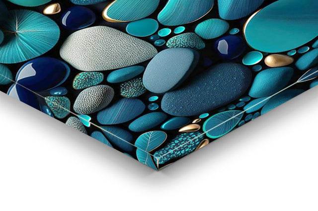 tableau décoratif  pierre bleu vert royale  - vinyle sur mdf 5mm - 80x140 cm