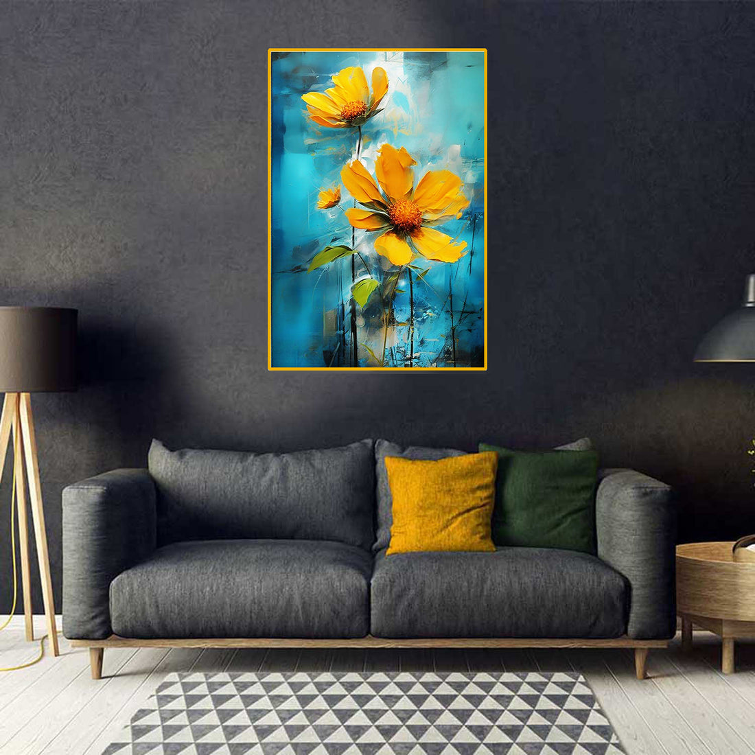 tableau  Fleur jaune - 80x120 cm