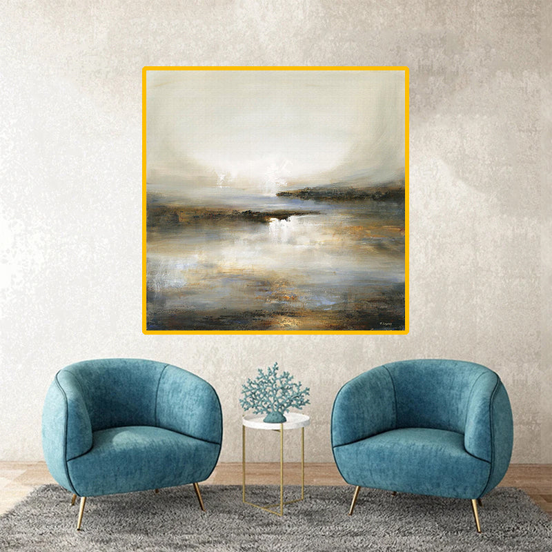 tableau auqarelle beige - 100x100 cm