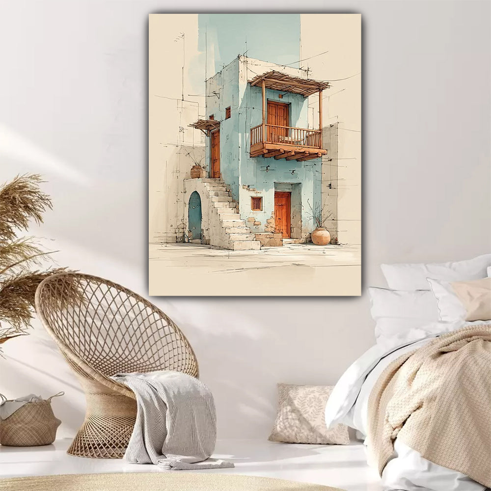 tableau  90x120 cm "L'Épure Bleue"