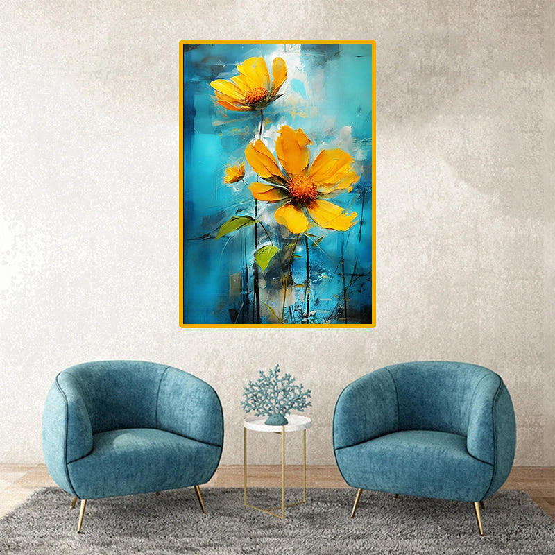 tableau  Fleur jaune - 80x120 cm