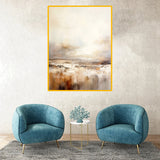 tableau aquarelle beige - 80x100 cm