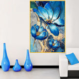 tableau rose bleu dorée - 80x120 cm