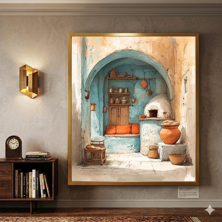 tableau 90x120 cm "L'Âme de la Cuisine antique"