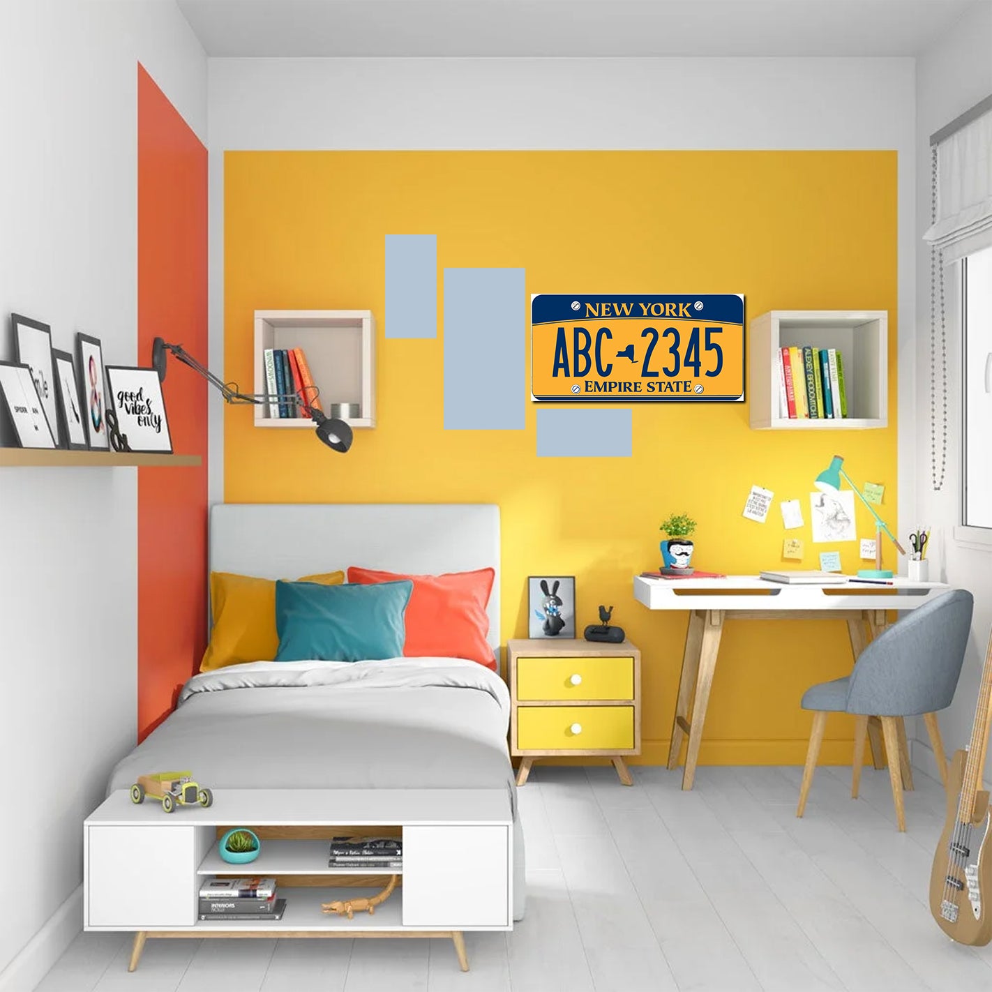 Tableau décoration - plaque ABC 40 x 15 cm vinyle mat