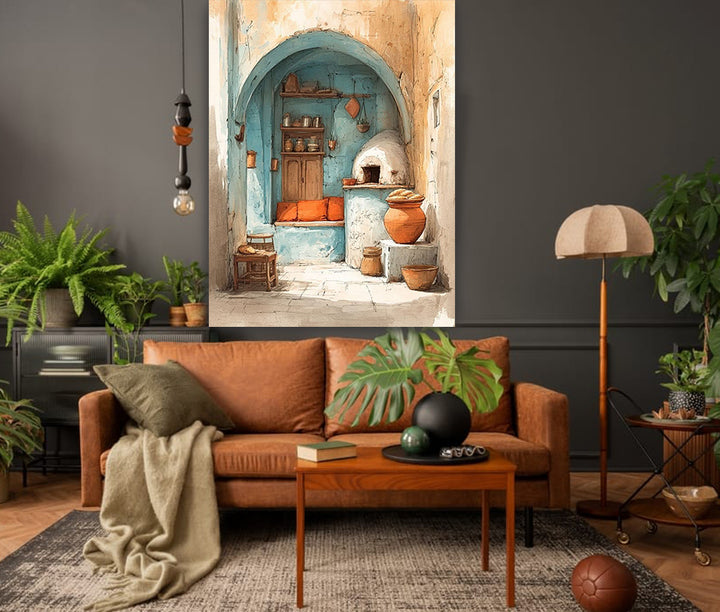 tableau 90x120 cm "L'Âme de la Cuisine antique"