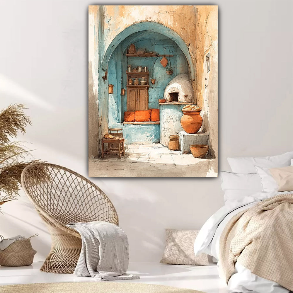 tableau 90x120 cm "L'Âme de la Cuisine antique"