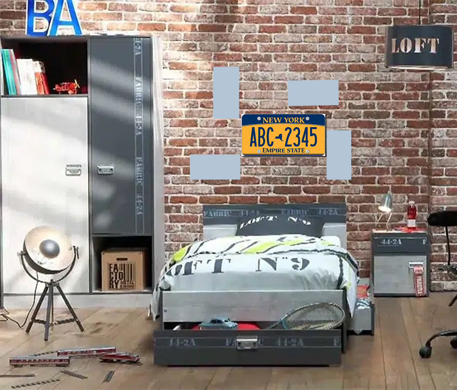 Tableau décoration - plaque ABC 40 x 15 cm vinyle mat