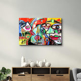 Tableau Abstrait Cubiste Coloré
