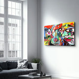 Tableau Abstrait Cubiste Coloré