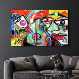 Tableau Abstrait Cubiste Coloré