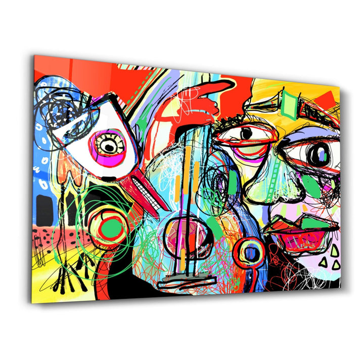 Tableau Abstrait Cubiste Coloré