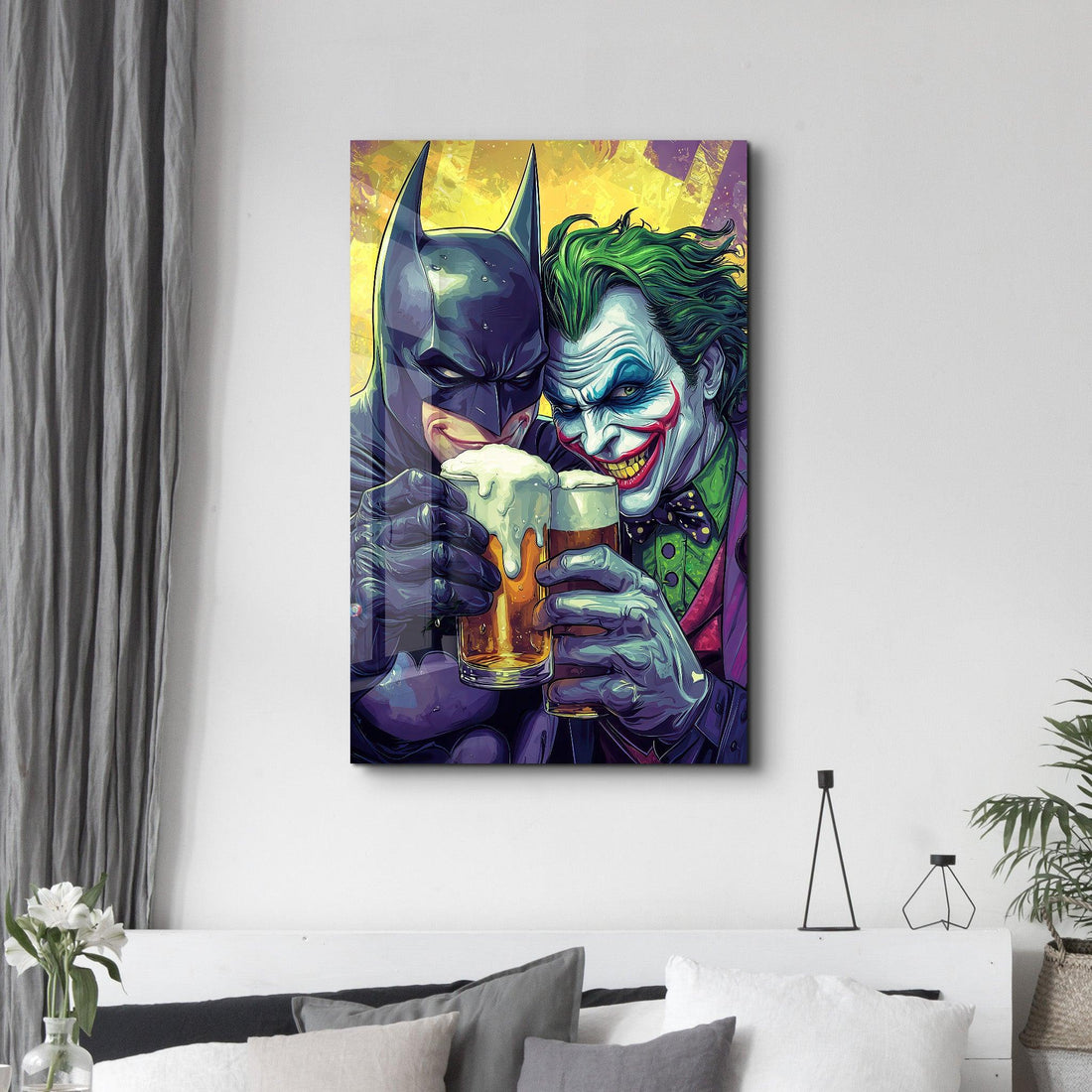 Tableau Pop Art – Batman & Joker Cheers