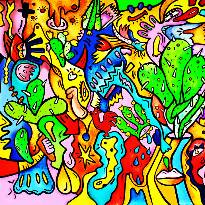 tableau décoratif - Manifique - 100 x 100 cm - bâche enduis