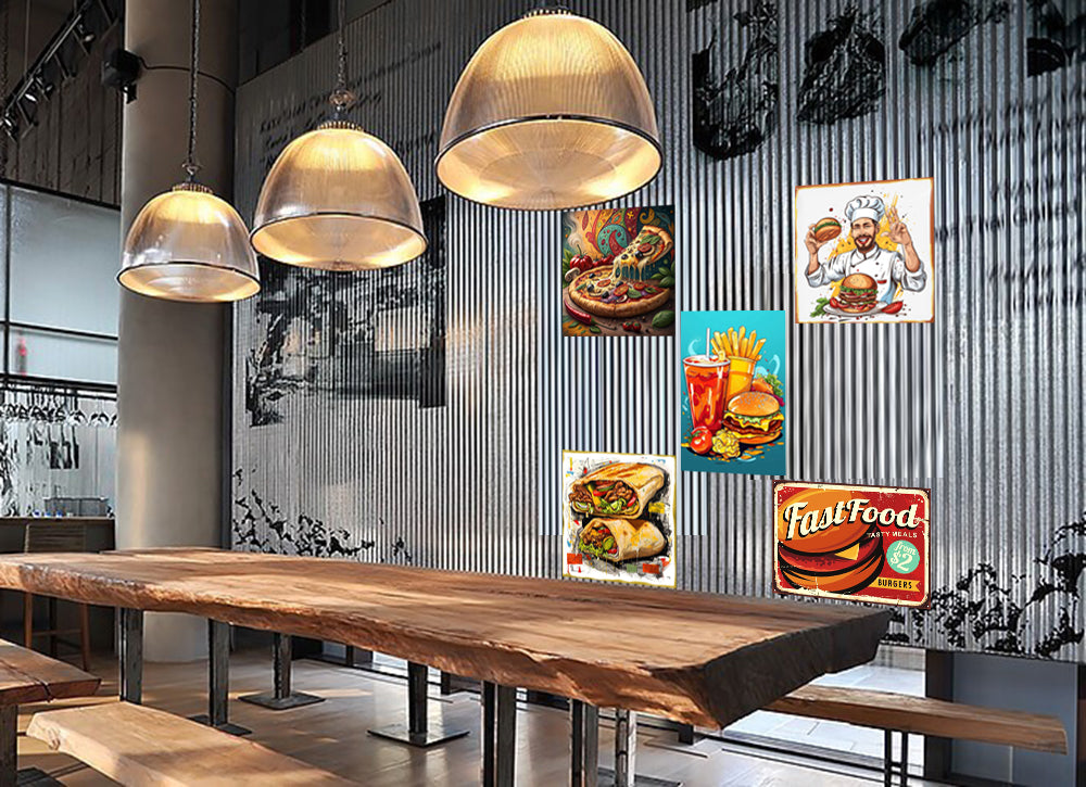 pack fast food gourmand - 5 plaques dont 1 offerte