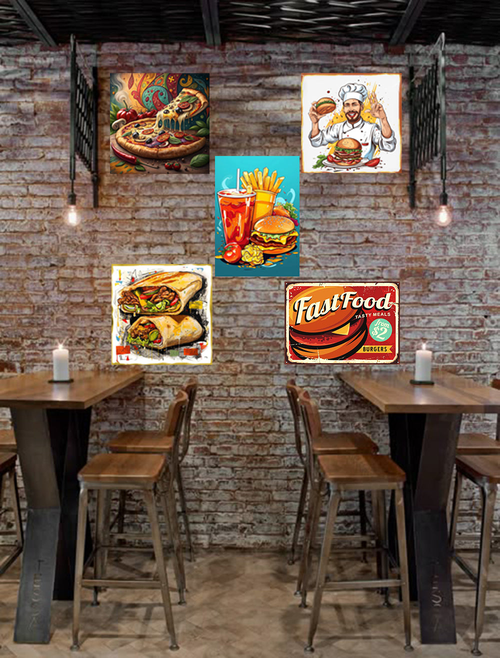 pack fast food gourmand - 5 plaques dont 1 offerte