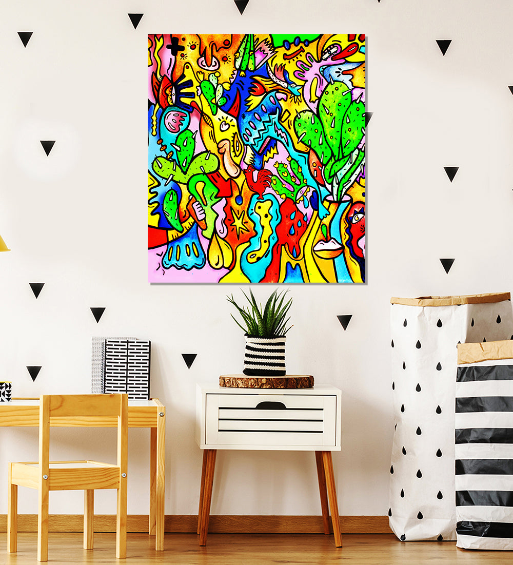 tableau décoratif - Manifique - 100 x 100 cm - bâche enduis