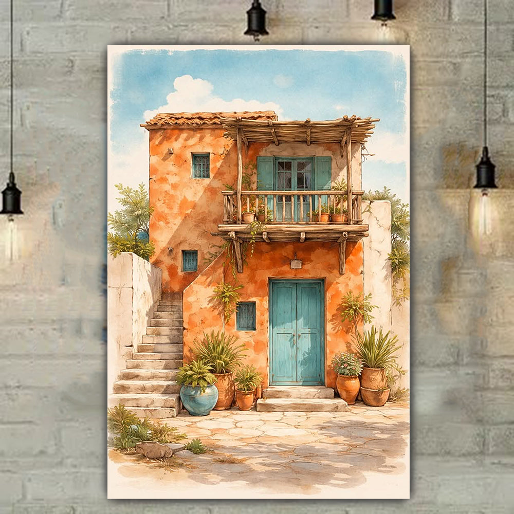 tableau 80x120 cm vinyle sur mdf "L'Escale Turquoise"