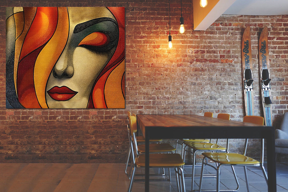 tableau femme discrète - 100x120 cm