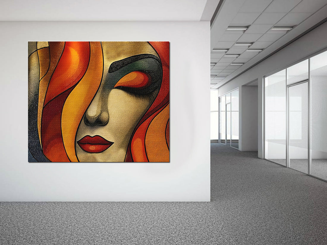 tableau femme discrète - 100x120 cm