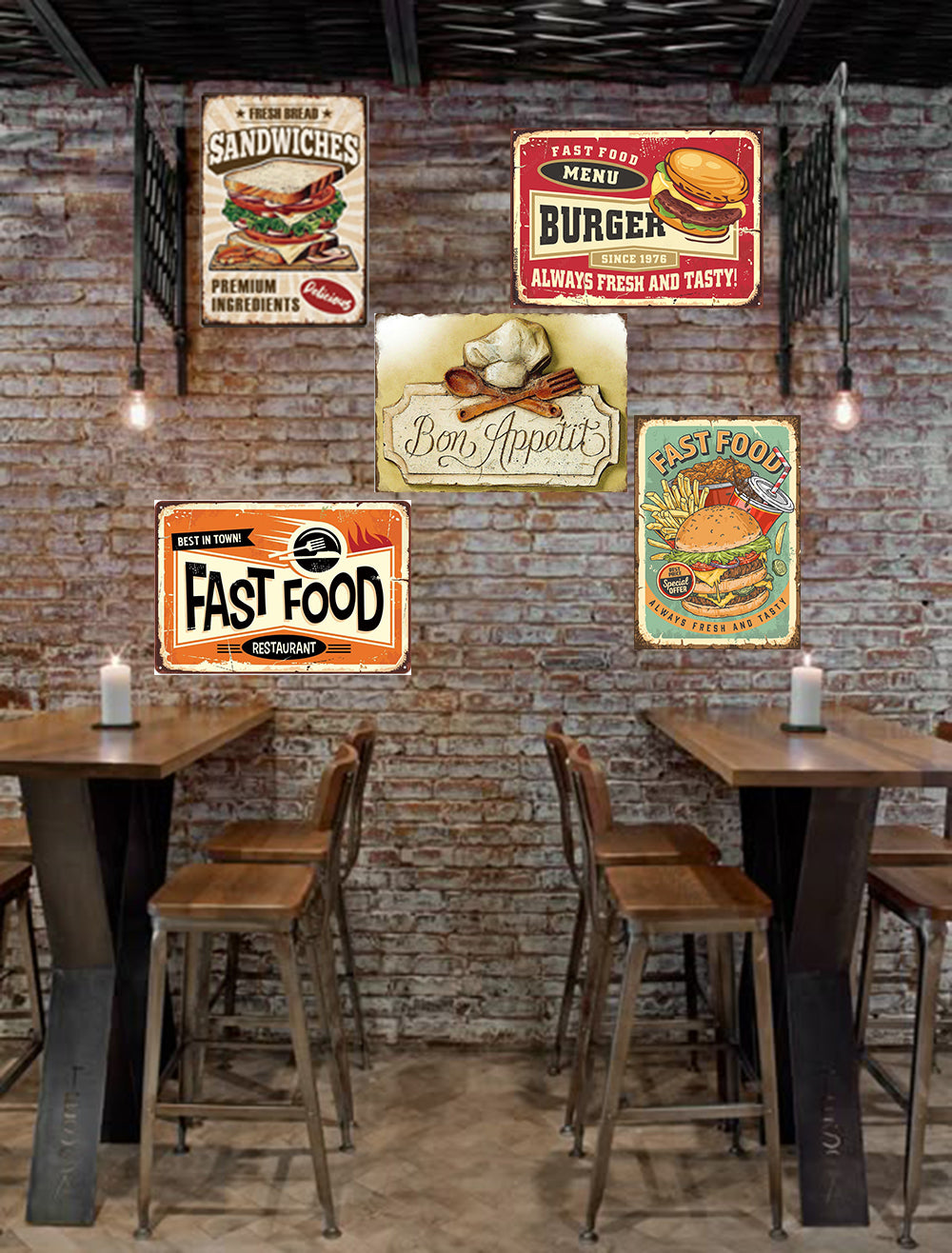 plaque fast food bon appétie - 5 plaque