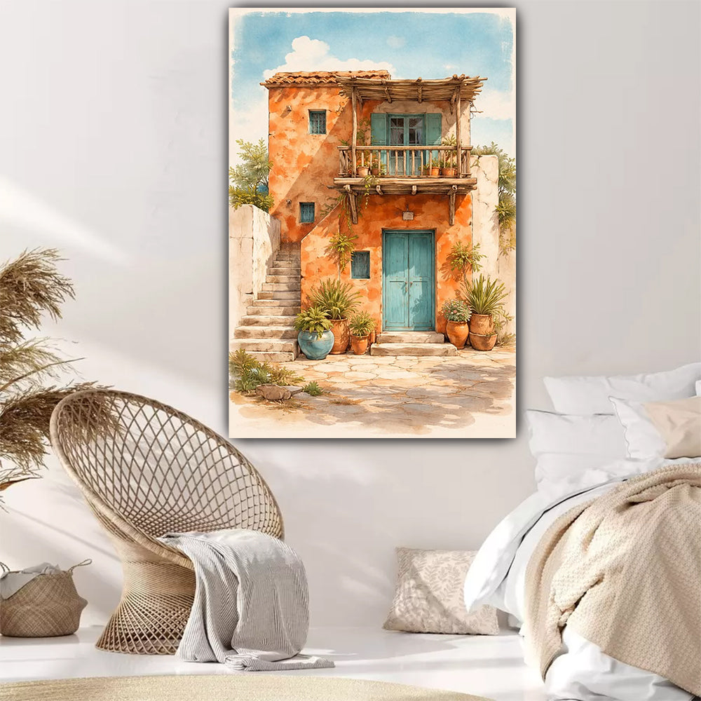 tableau 80x120 cm vinyle sur mdf "L'Escale Turquoise"