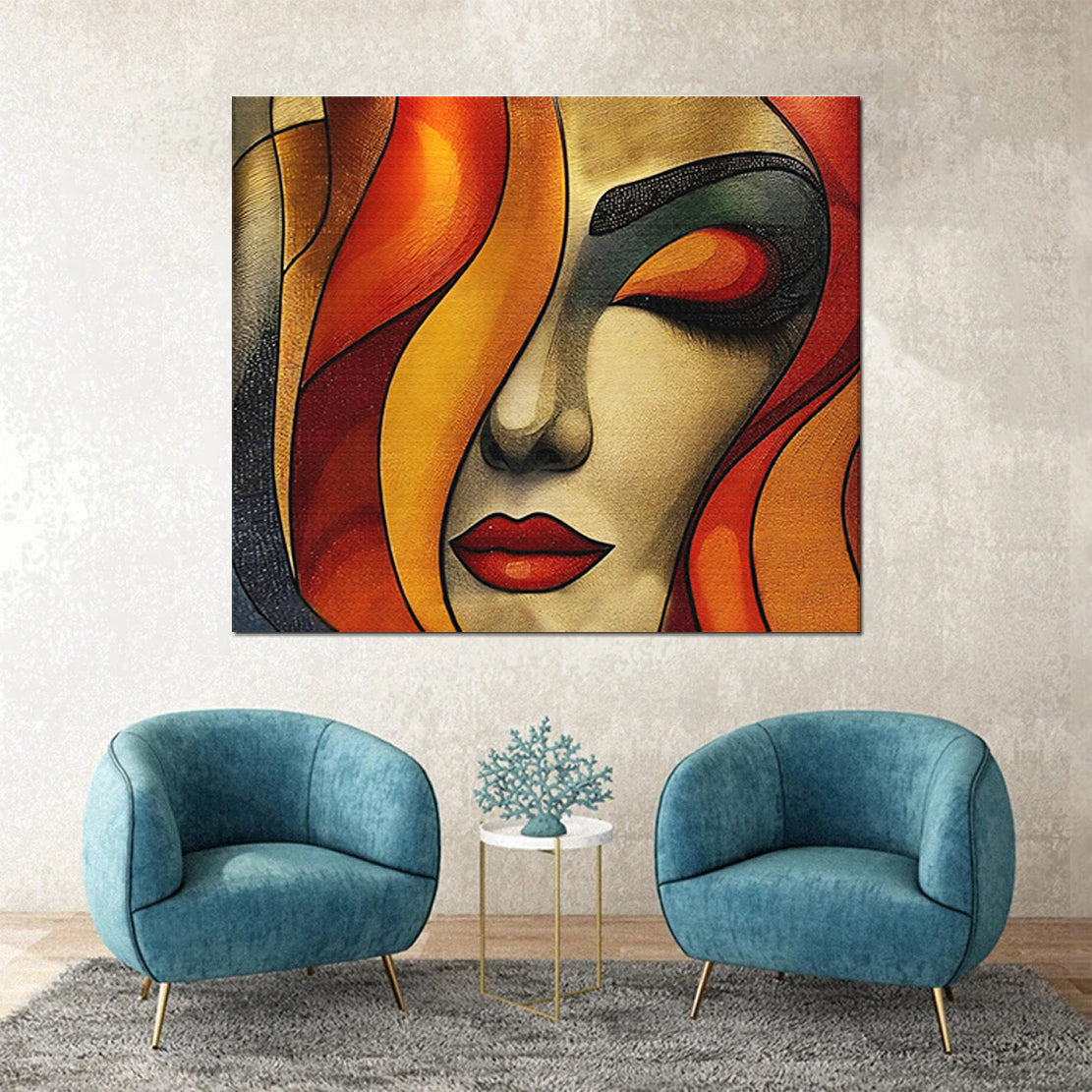 tableau femme discrète - 100x120 cm
