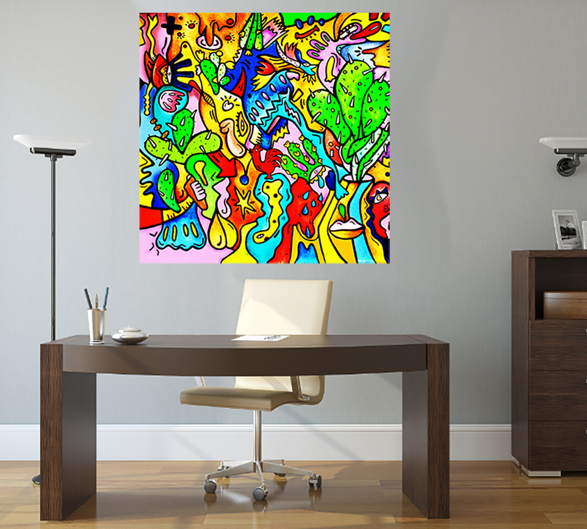 tableau décoratif - Manifique - 100 x 100 cm - bâche enduis