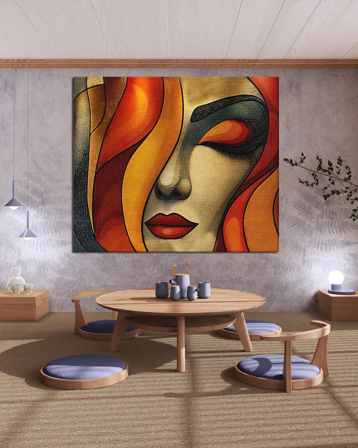 tableau femme discrète - 100x120 cm