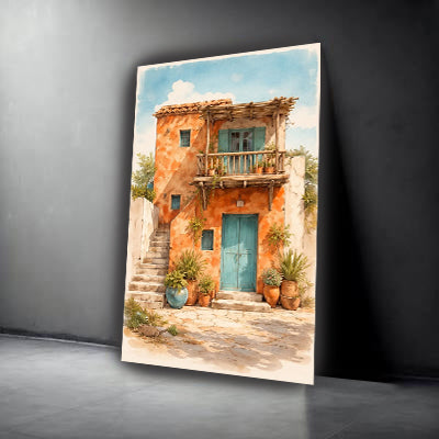 tableau 80x120 cm vinyle sur mdf "L'Escale Turquoise"