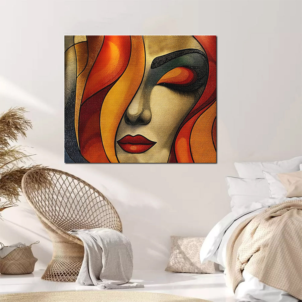 tableau femme discrète - 100x120 cm