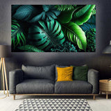 tableau feuille vert royale tropicale - vinyle sur mdf 5mm -80x140 cm