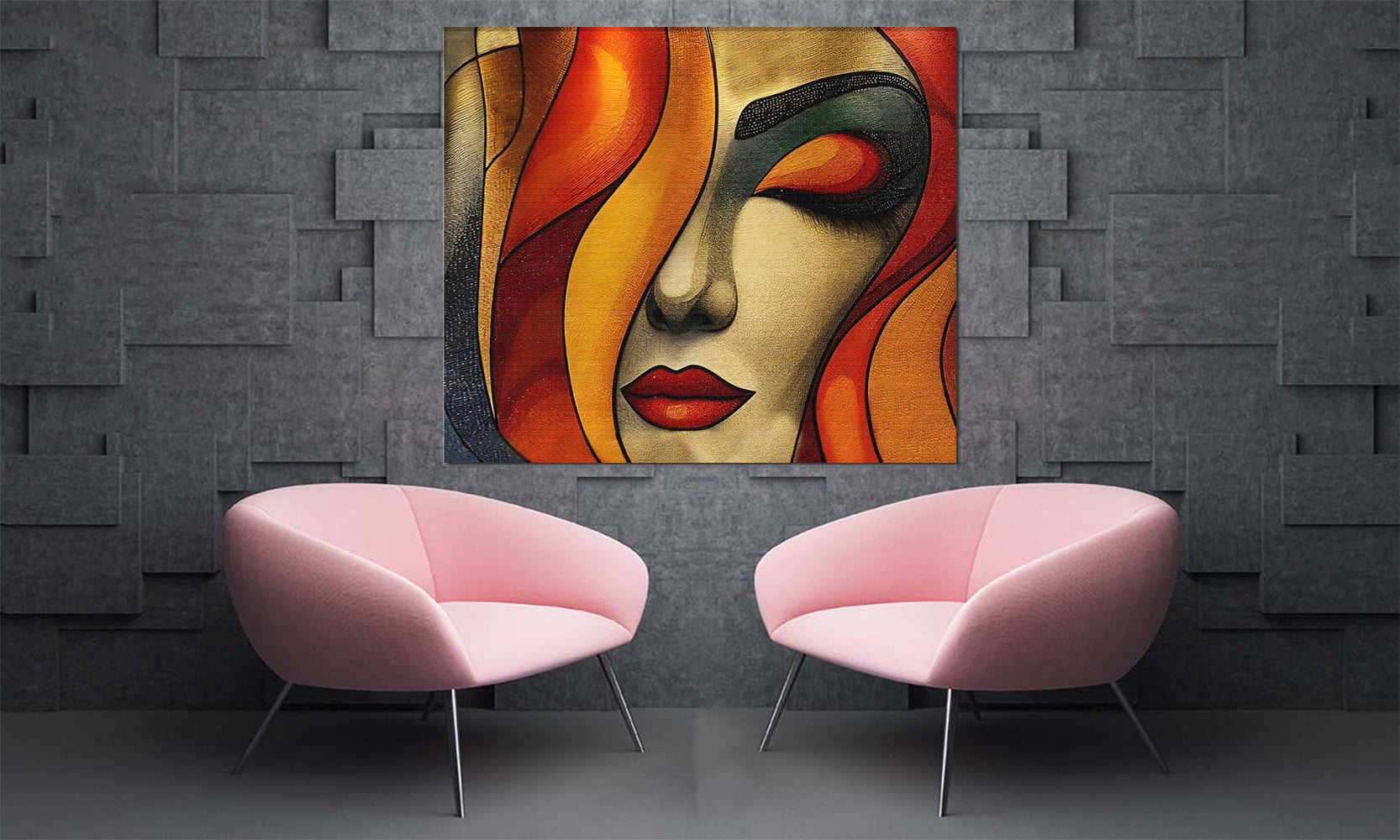 tableau femme discrète - 100x120 cm