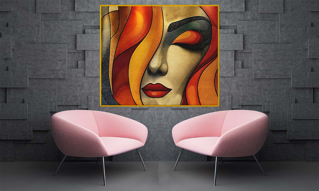 tableau femme discrète - 100x120 cm