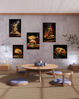 pack fast food réaliste - 5 TABLEAUX