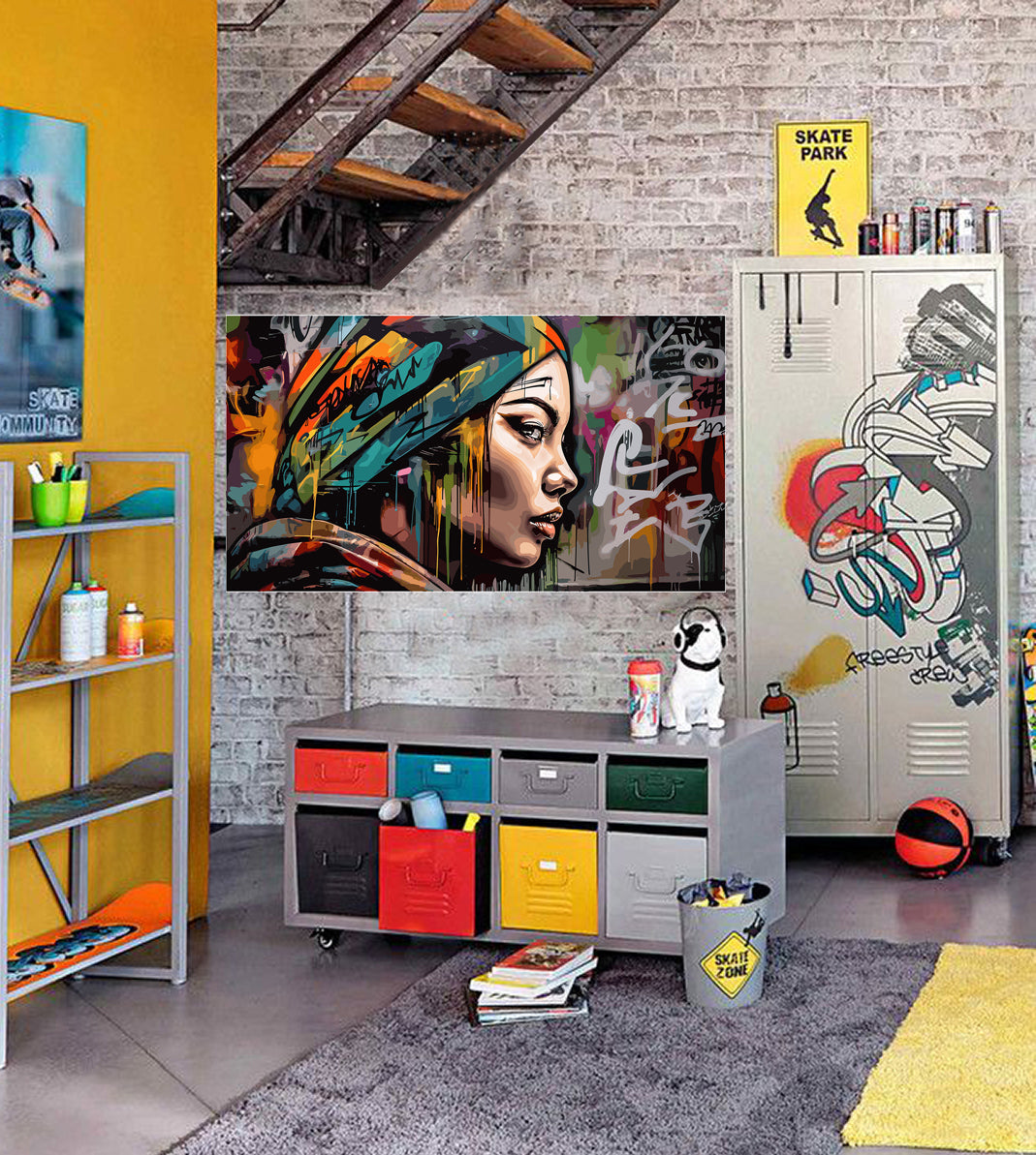 Tableau décoratif - Graffiti Simplement - mdf - 100-55 cm - vinyle mat