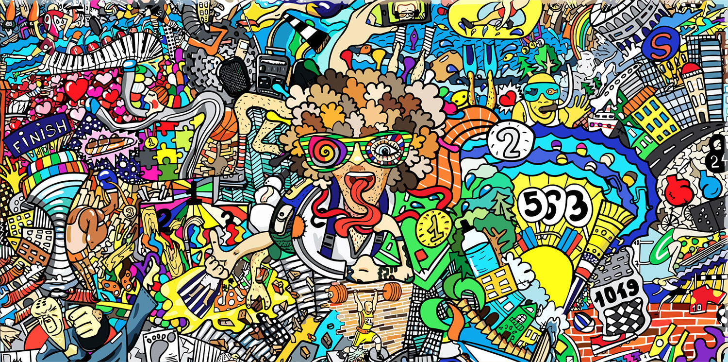 tableau décoratif - graffity finish  - 165 x 80 cm - bâche enduis