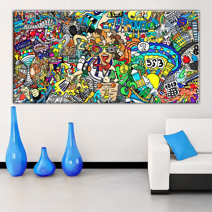 tableau décoratif - graffity finish  - 165 x 80 cm - bâche enduis