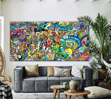 tableau décoratif - graffity finish  vinyle mat sur mdf- 165 x 80 cm