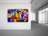tableau 100x60 cm en vinyle sur mdf "Regards Croisés"
