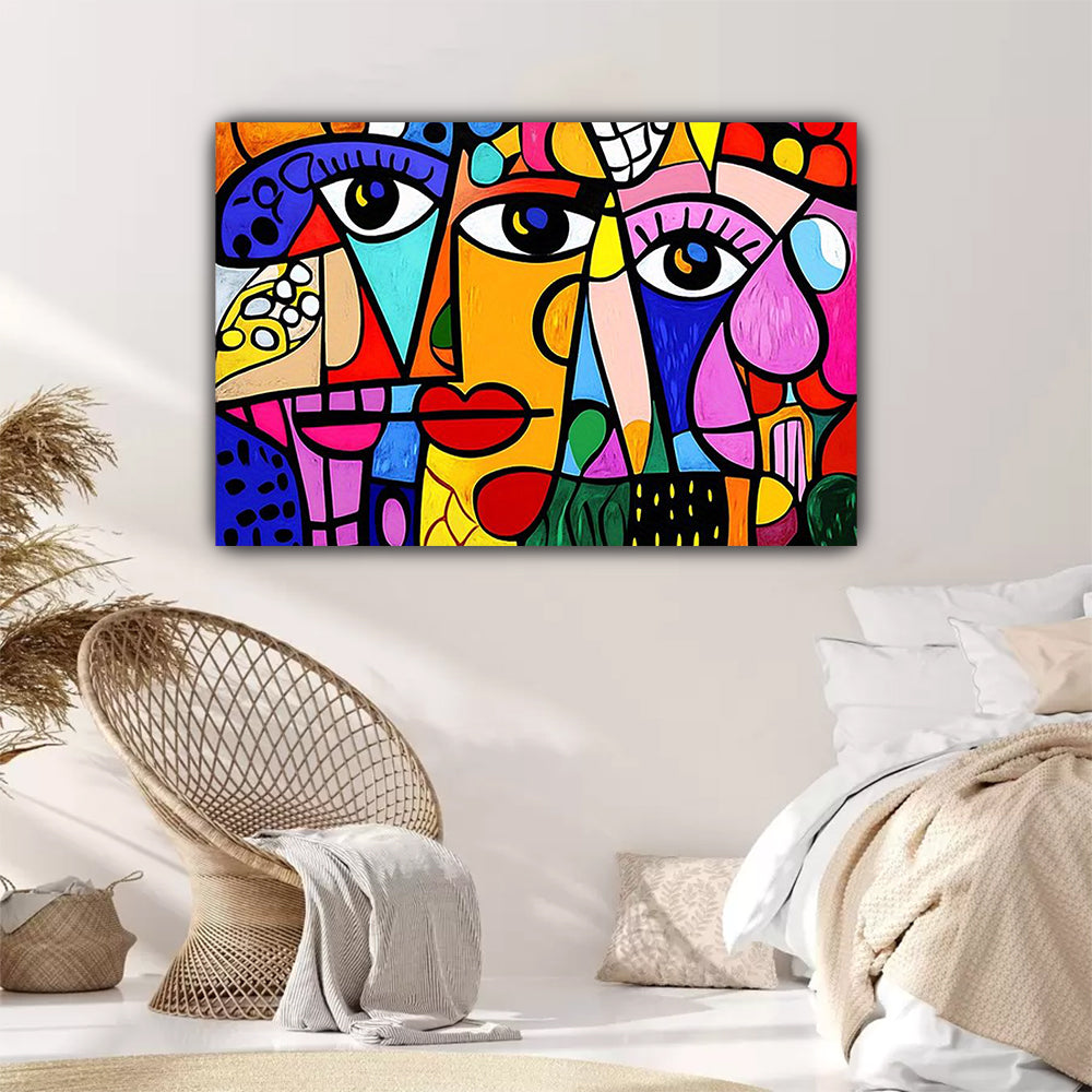 tableau 100x60 cm en vinyle sur mdf "Regards Croisés"
