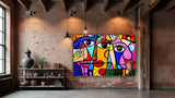 tableau 100x60 cm en vinyle sur mdf "Regards Croisés"