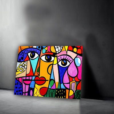 tableau 100x60 cm en vinyle sur mdf "Regards Croisés"