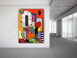 tableau  70x100 cm "Complicité Colorée"